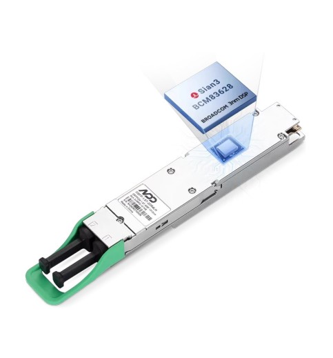 NVIDIA/Mellanox Compatible Dual MPO-12 APC Single-mode OSFP224 InfiniBand XDR Optical Transceiver Module