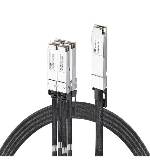 NVIDIA/Mellanox Compatible 800G Twin-port OSFP Finned Top to 4x200G QSFP112 Active Copper Splitter Cable (8x100G to 4x2x100G PAM4, 1m-5m)