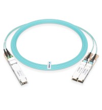 NVIDIA/Mellanox MFA7U10-H Compatible 400G AOC OSFP Flat Top to 2x200G QSFP56 850nm InfiniBand HDR Active Optical Splitter Cable