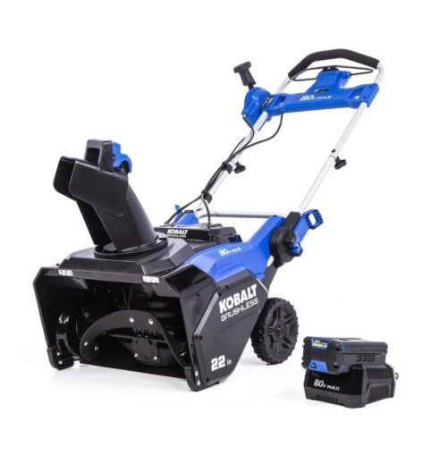 Kobalt 80-Volt Max 22-in Single-Stage Cordless Electric Snow Blower Battery Included