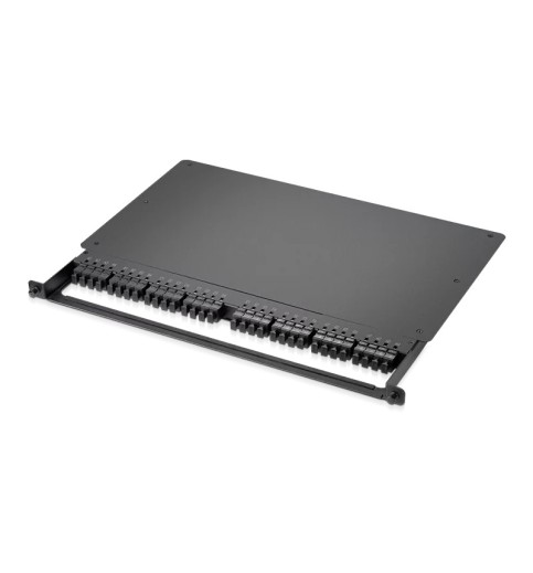 0.5U Rack Mount Enclosure Loaded with 32x8F MPO Adapters, Male to Male, 128 Fibers, OS2 Single Mode, Type 4, 0.35dB Max 0.5U Rack Mount Enclosure Loaded with 32x8F MPO Adapters, Male to Male, 128 Fibers, OS2 Single Mode, Type 4, 0.35dB Max