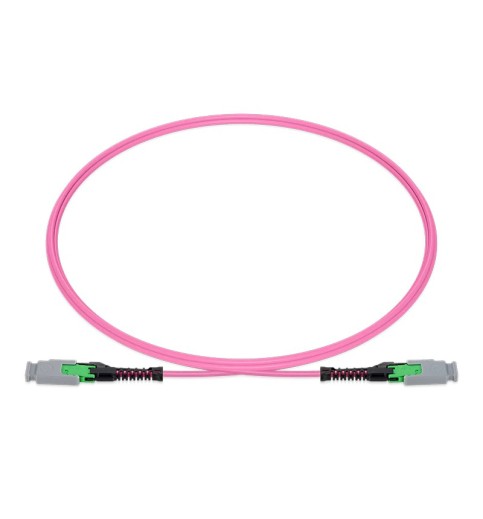 MMC Jumper, MMC-16 APC (Female) to MMC-16 APC (Female), 16 Fibers, Multimode (OM4), Jumper Polarity, OFNP, 2.5mm, Max IL ≤ 0.35dB, Magenta MMC Jumper, MMC-16 APC (Female) to MMC-16 APC (Female), 16 Fibers, Multimode (OM4), Jumper Polarity, OFNP, 2.5mm, Max IL ≤ 0.35dB, Magenta