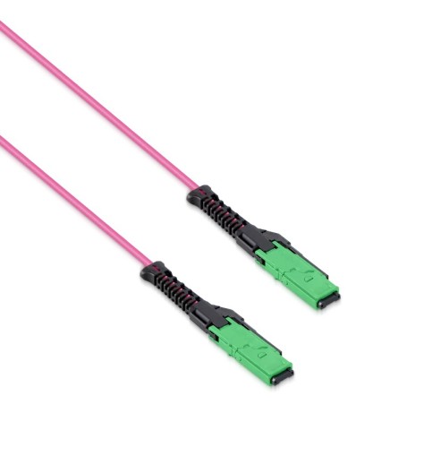 MMC Jumper, MMC-16 APC (Female) to MMC-16 APC (Female), 16 Fibers, Multimode (OM4), Jumper Polarity, OFNP, 2.5mm, Max IL ≤ 0.35dB, Magenta MMC Jumper, MMC-16 APC (Female) to MMC-16 APC (Female), 16 Fibers, Multimode (OM4), Jumper Polarity, OFNP, 2.5mm, Max IL ≤ 0.35dB, Magenta