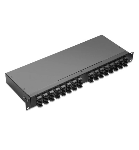 1U Shuffle Box Rack Mount Enclosure Loaded 48x8F MPO Adapter, Male-Male, 192 Fibers, Single Mode (OS2), Type 4, 0.35dB Max