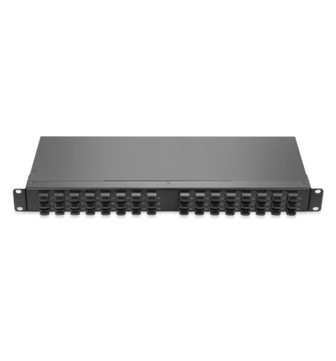 1U Shuffle Box Rack Mount Enclosure Loaded 48x8F MPO Adapter, Male-Male, 192 Fibers, Single Mode (OS2), Type 4, 0.35dB Max
