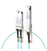 Compatible 400G AOC QSFP-DD 8x50G PAM4 to 2x200G QSFP56 4x50G PAM4 Active Optical Breakout Cable