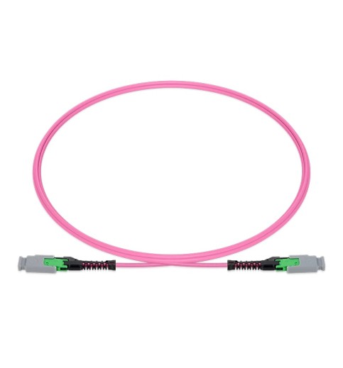 MMC Jumper, MMC-16 APC (Male) to MMC-16 APC (Male), 16 Fibers, Multimode (OM4), Trunk Polarity, OFNP, 2.5mm, Max IL ≤ 0.35dB, Magenta MMC Jumper, MMC-16 APC (Male) to MMC-16 APC (Male), 16 Fibers, Multimode (OM4), Trunk Polarity, OFNP, 2.5mm, Max IL ≤ 0.35dB, Magenta