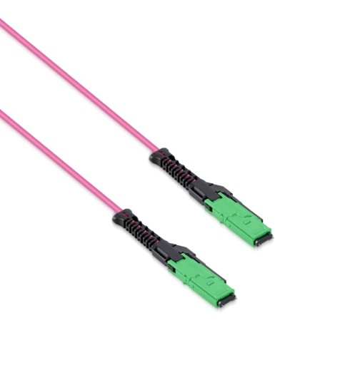 MMC Jumper, MMC-16 APC (Male) to MMC-16 APC (Male), 16 Fibers, Multimode (OM4), Trunk Polarity, OFNP, 2.5mm, Max IL ≤ 0.35dB, Magenta MMC Jumper, MMC-16 APC (Male) to MMC-16 APC (Male), 16 Fibers, Multimode (OM4), Trunk Polarity, OFNP, 2.5mm, Max IL ≤ 0.35dB, Magenta