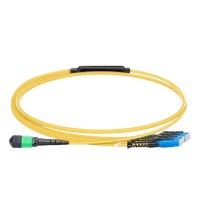 MPO-8 APC (Female) to 4x MDC Duplex UPC Single-mode (OS2) Harness, Type B, LSZH, Yellow