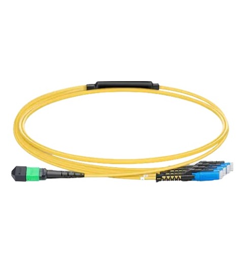 MPO-8 APC (Female) to 4x MDC Duplex UPC Single-mode (OS2) Harness, Type B, LSZH, Yellow