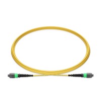 MTP®-24 APC(Female) to MTP®-24 APC(Female) 24 Fibers Single-mode (OS2) Jumper, Type A, LSZH, 3.0mm, Max IL ≤ 0.35dB, Yellow