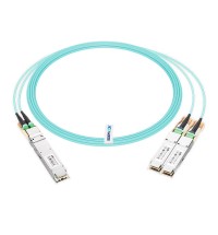 NVIDIA/Mellanox MFA7U10-H050 Compatible 400G AOC OSFP IHS/Finned Top 8x50G PAM4 to 2x200G QSFP56 4x50G PAM4 InfiniBand HDR Active Optical Splitter Cable